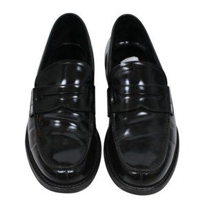 Prada Mens Penny Loafers Size US9.5 UK8.5 Black Leather Slip On Moccasin Shoes